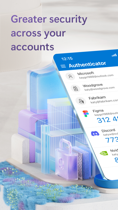 Official Apple App Store promotional screenshot for Microsoft Authenticator