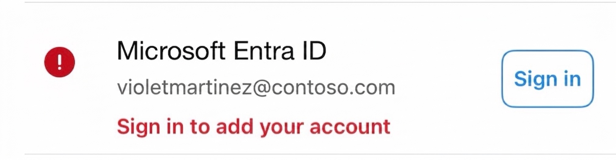Official Microsoft screenshot showing a restored work account that requires sign-in